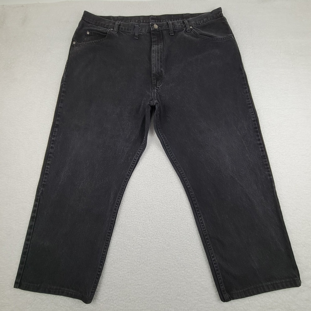 Wrangler Jeans Mens 43x27 Black Relaxed‎ Fit 97601CB Denim Straight Leg Pants
